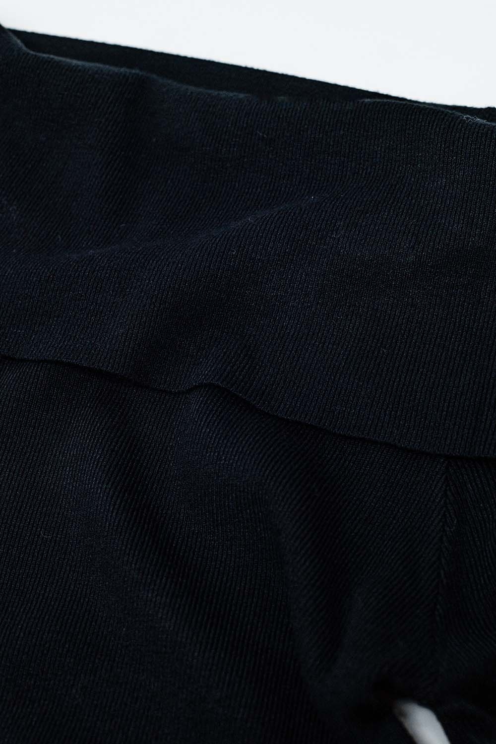 Maxi Vestido Bardot Ancho de Punto Negro