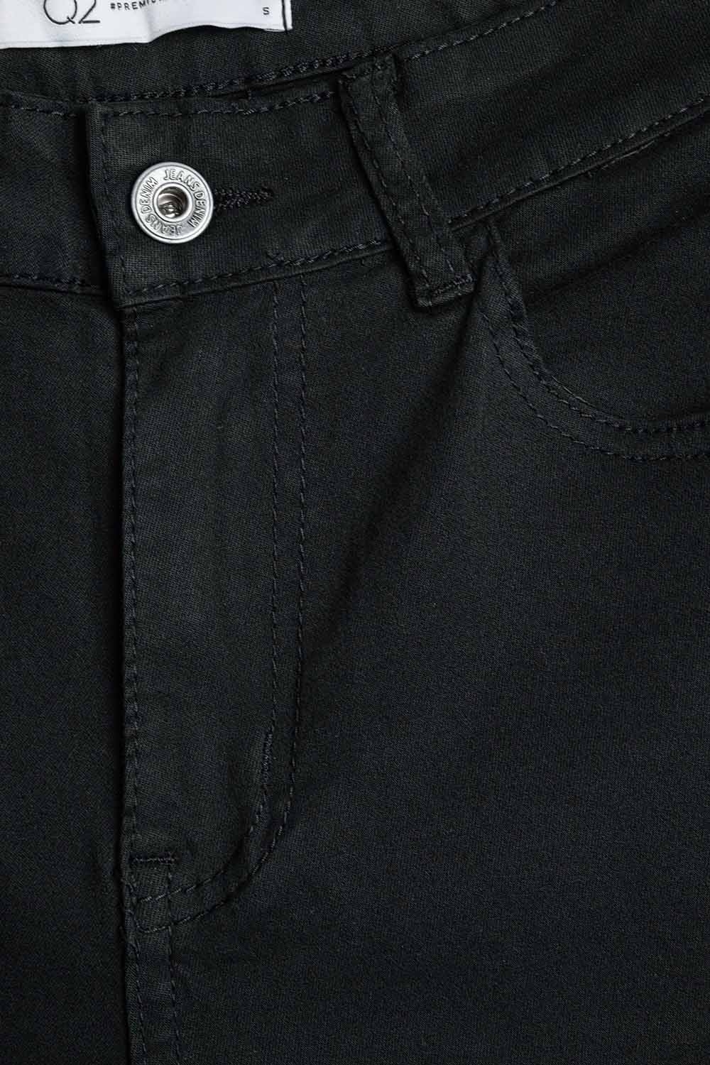 Pantalones Negros de Pierna Ancha Recta Pantalones Negros de Pierna Ancha Recta