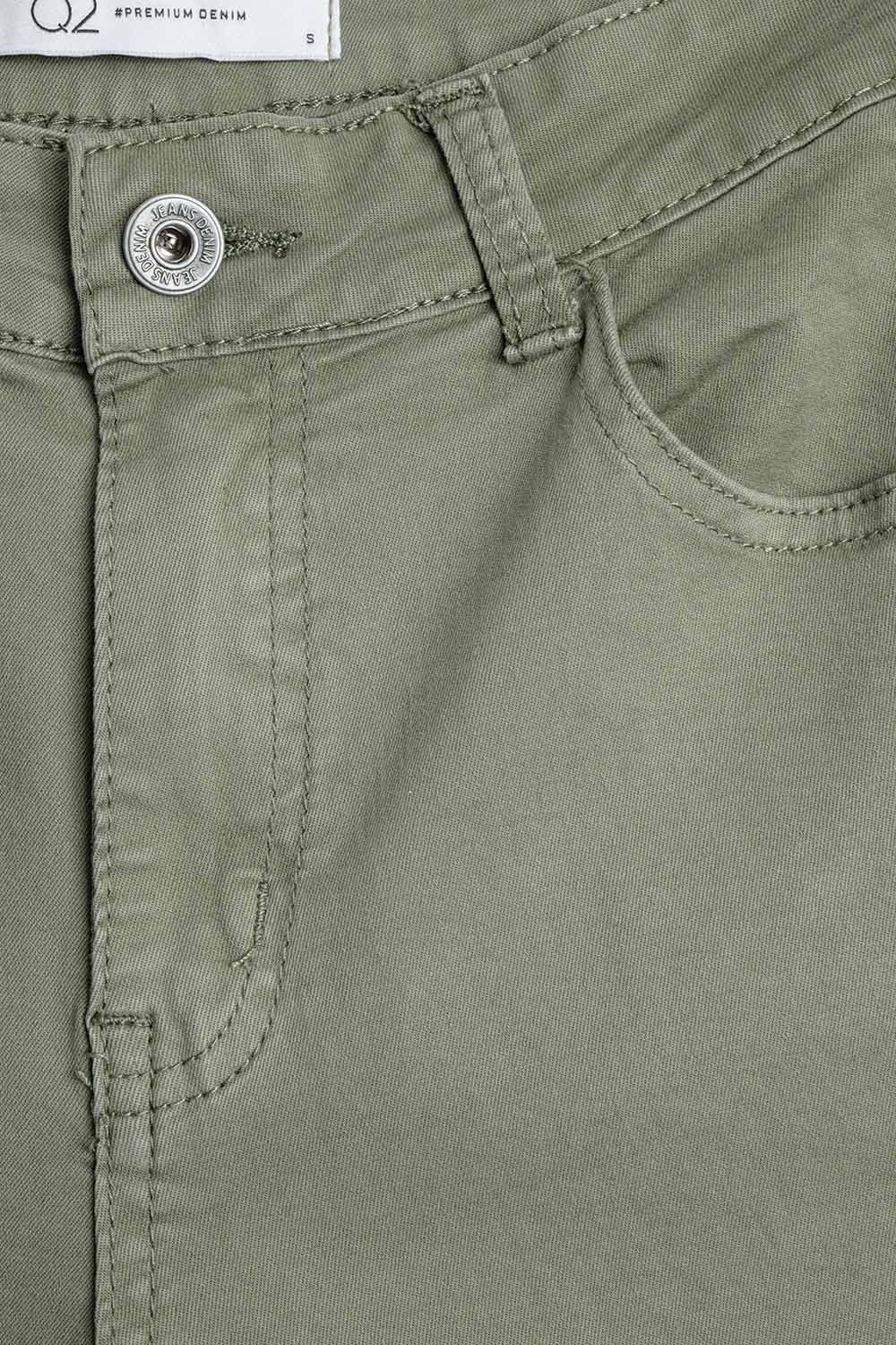 Pantalones Verdes Rectos de Pierna Ancha
