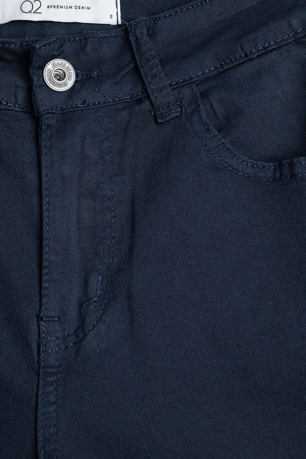 Pantalones rectos azul oscuro de pierna ancha Pantalones rectos azul oscuro de pierna ancha