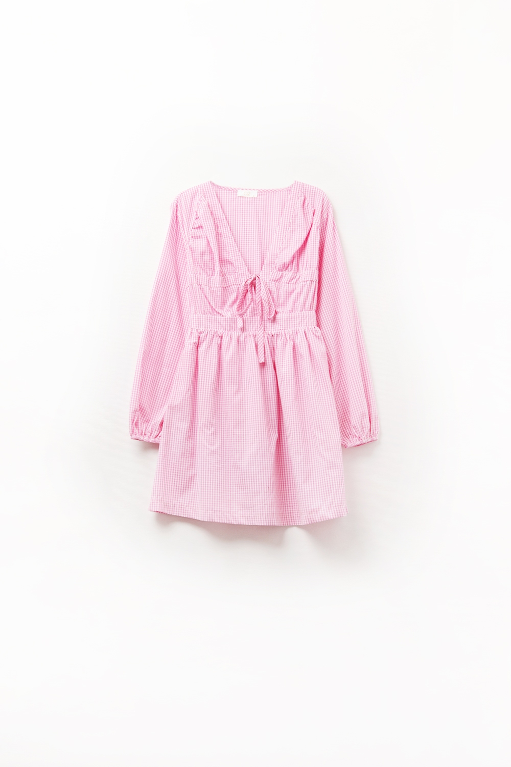 Minivestido de cuadros vichi de poplin en rosa