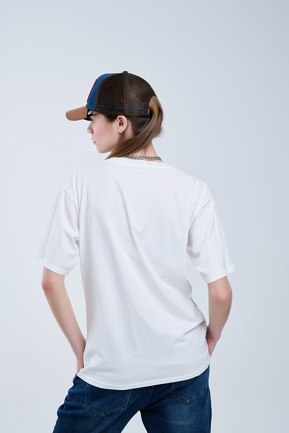 Camiseta blanca oversize con Soho New York en la parte delantera Camiseta blanca oversize con Soho New York en la parte delantera