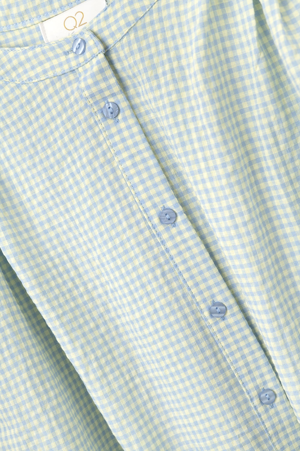 blusa holgada de cuadros de vichy azul claro