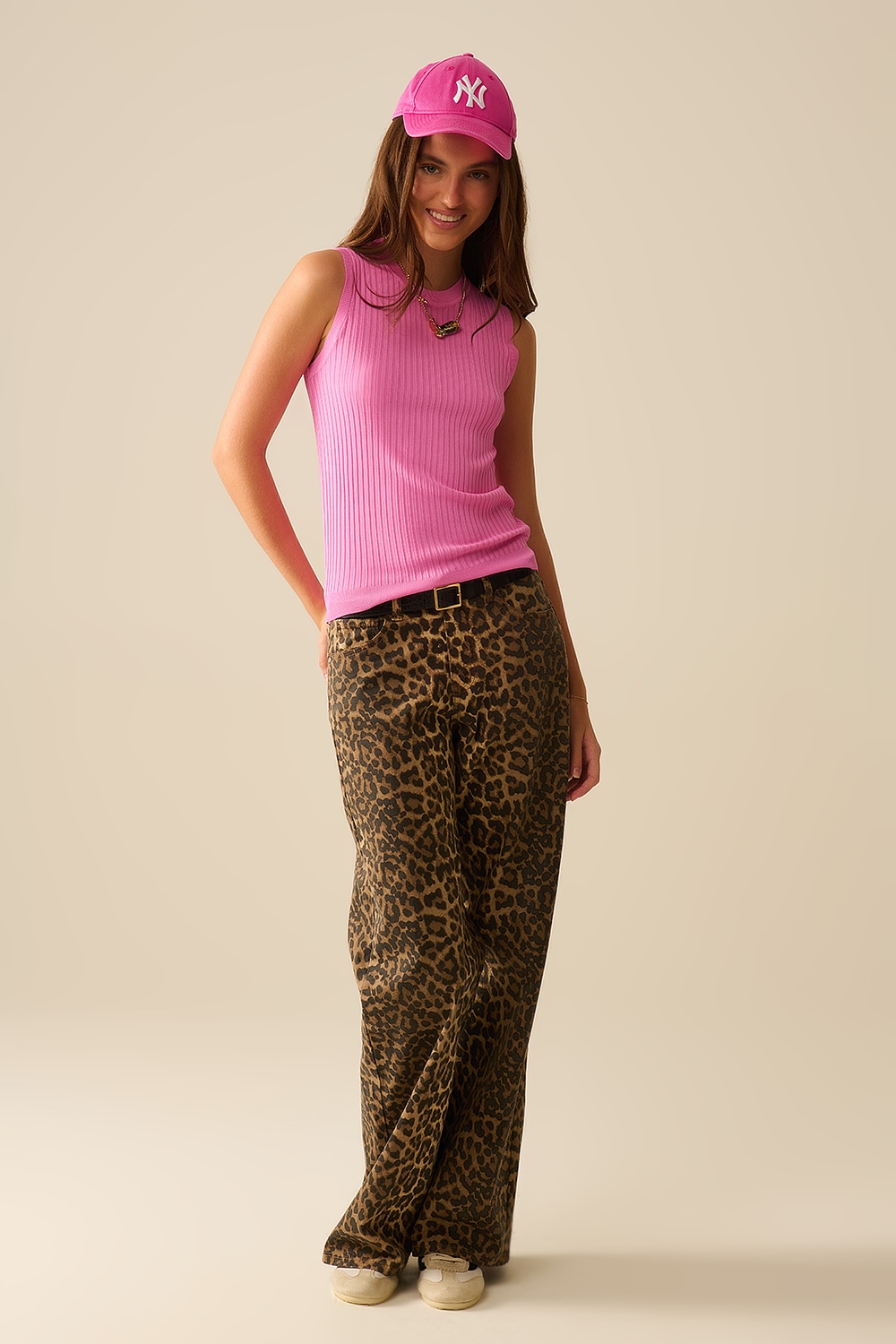 Top de punto sin mangas fucsia Top de punto sin mangas fucsia