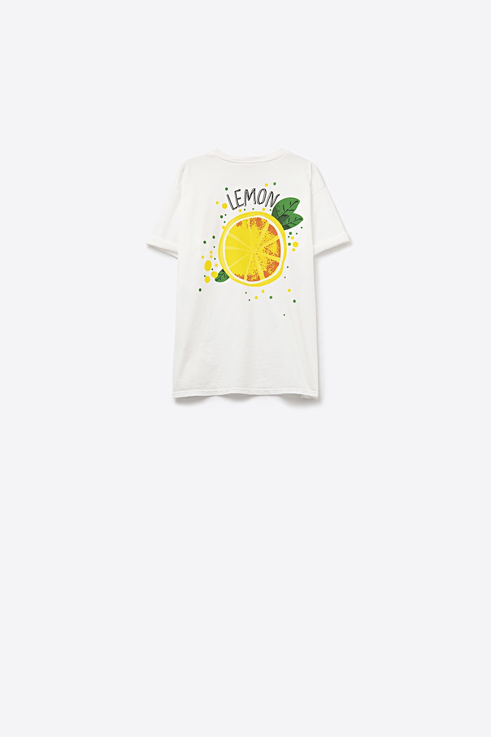 camiseta blanca Hecha en Italia con gr&aacute;fico de lim&oacute;n