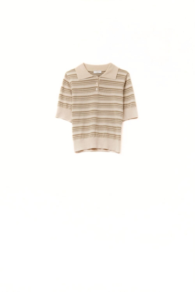 JERSEY DE RAYAS CON CUELLO DE POLO
