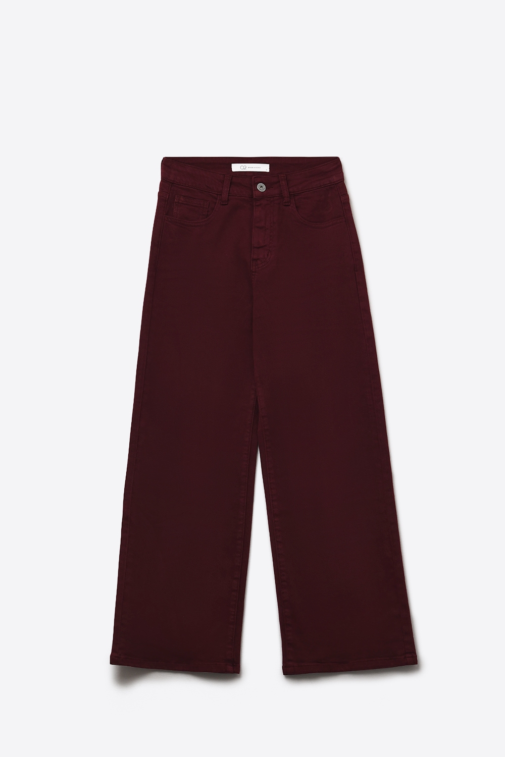 Vaqueros cropped wide leg en burdeos Vaqueros cropped wide leg en burdeos