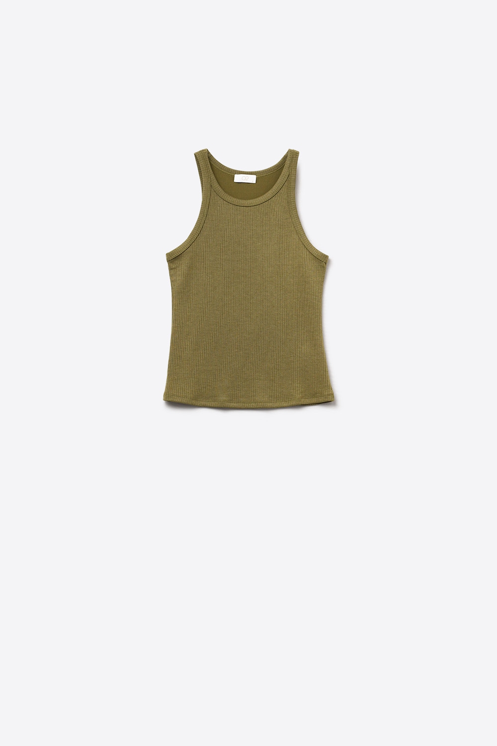 Caqui Camiseta ajustada tipo ba&ntilde;ador con escote redondo y tirantes