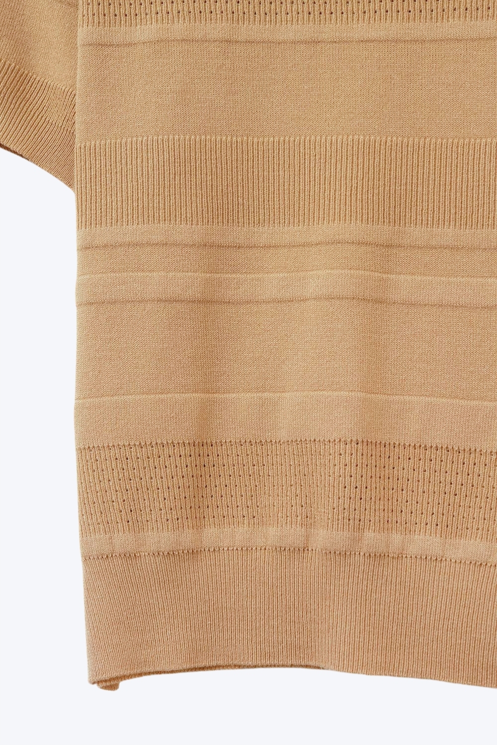 Jersey de punto a rayas texturizado en camel