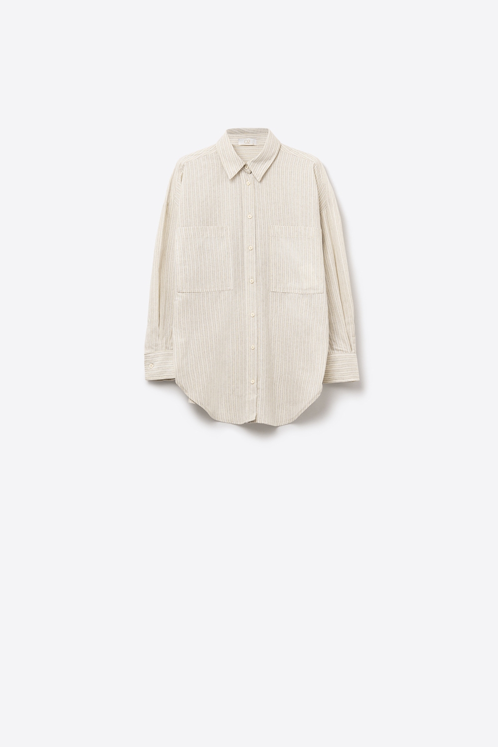 Camisa relajada a rayas con bolsillos sobredimensionados en el pecho Camisa relajada a rayas con bolsillos sobredimensionados en el pecho