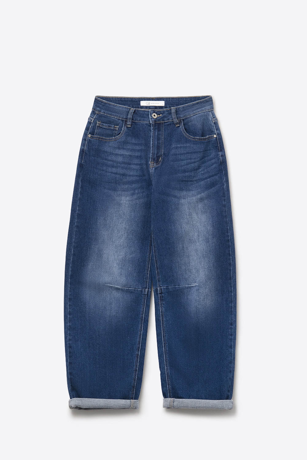 Vaqueros Basic Barrel Style en azul medio