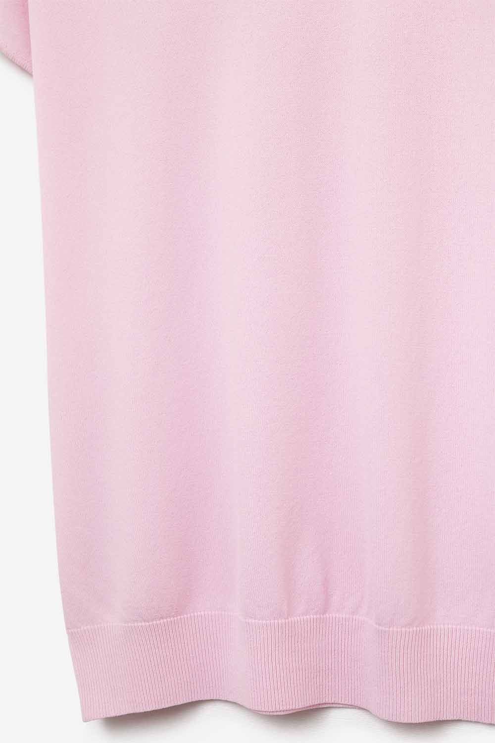 Jersey relajado rosa bebé con cuello barco y mangas caídas Jersey relajado rosa bebé con cuello barco y mangas caídas