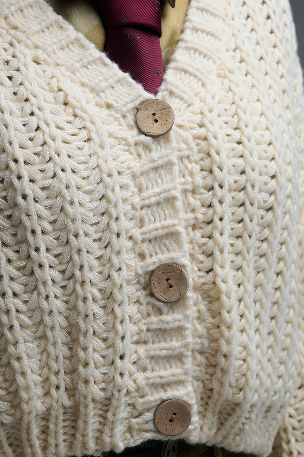 Chaqueta de punto grueso en beige Chaqueta de punto grueso en beige
