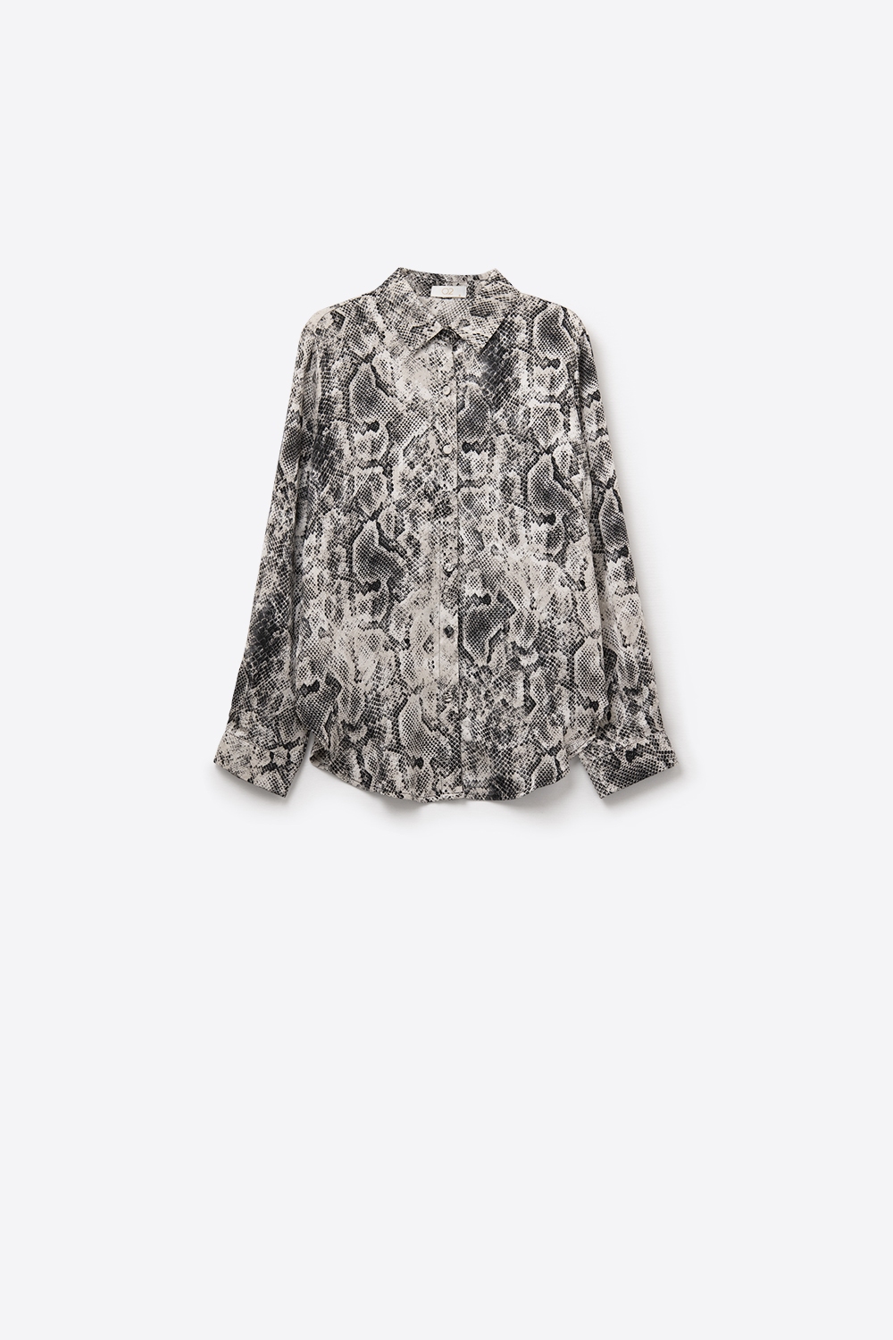 Camisa relajada con estampado de serpiente en gris