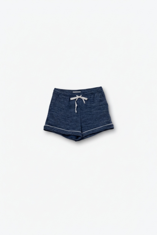 Pantal&oacute;n corto deportivo azul con cordones