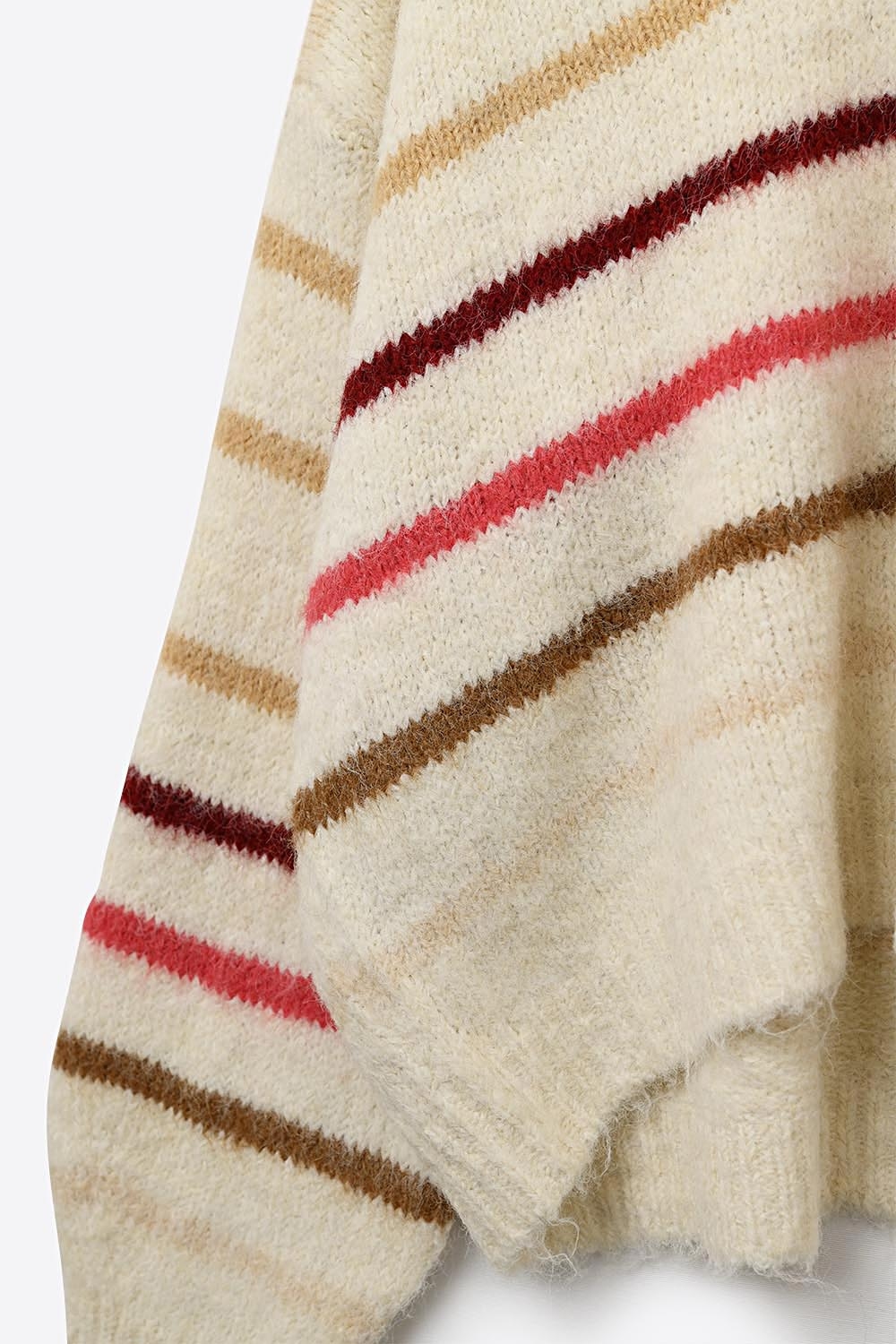 Jersey oversize crema con raya multicolor Jersey oversize crema con raya multicolor