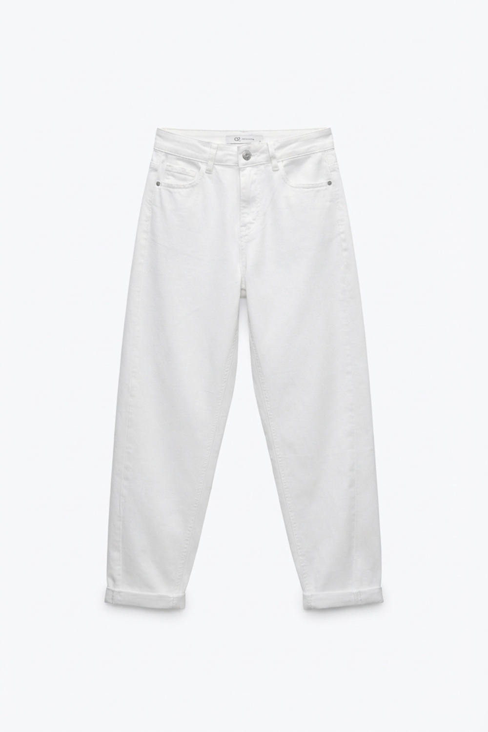 Pantalón Tapered relajado en elastico comodo en blanco Pantalón Tapered relajado en elastico comodo en blanco