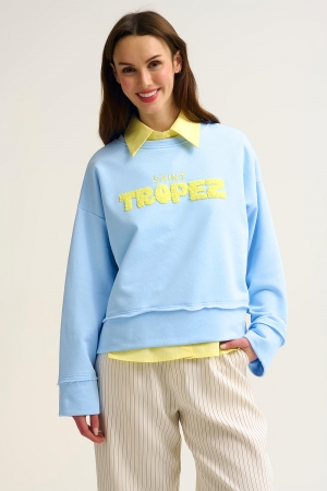Sudadera Saint Tropez Bordada Azul bebé