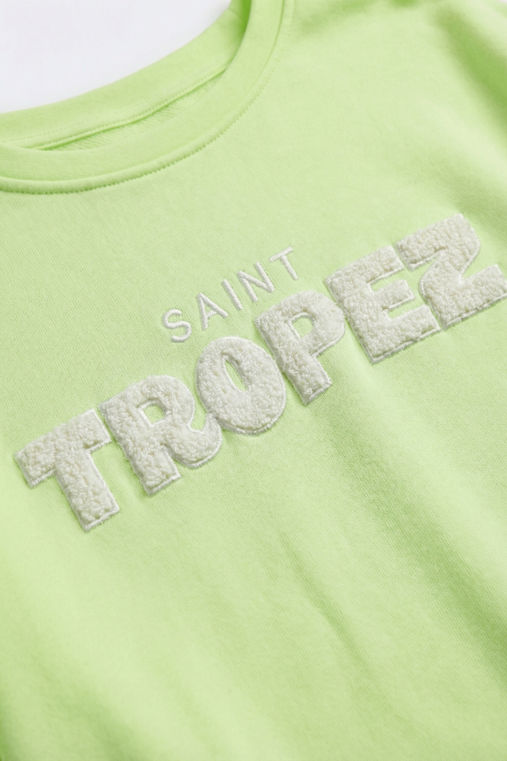Saint Tropez Sudadera bordada verde menta