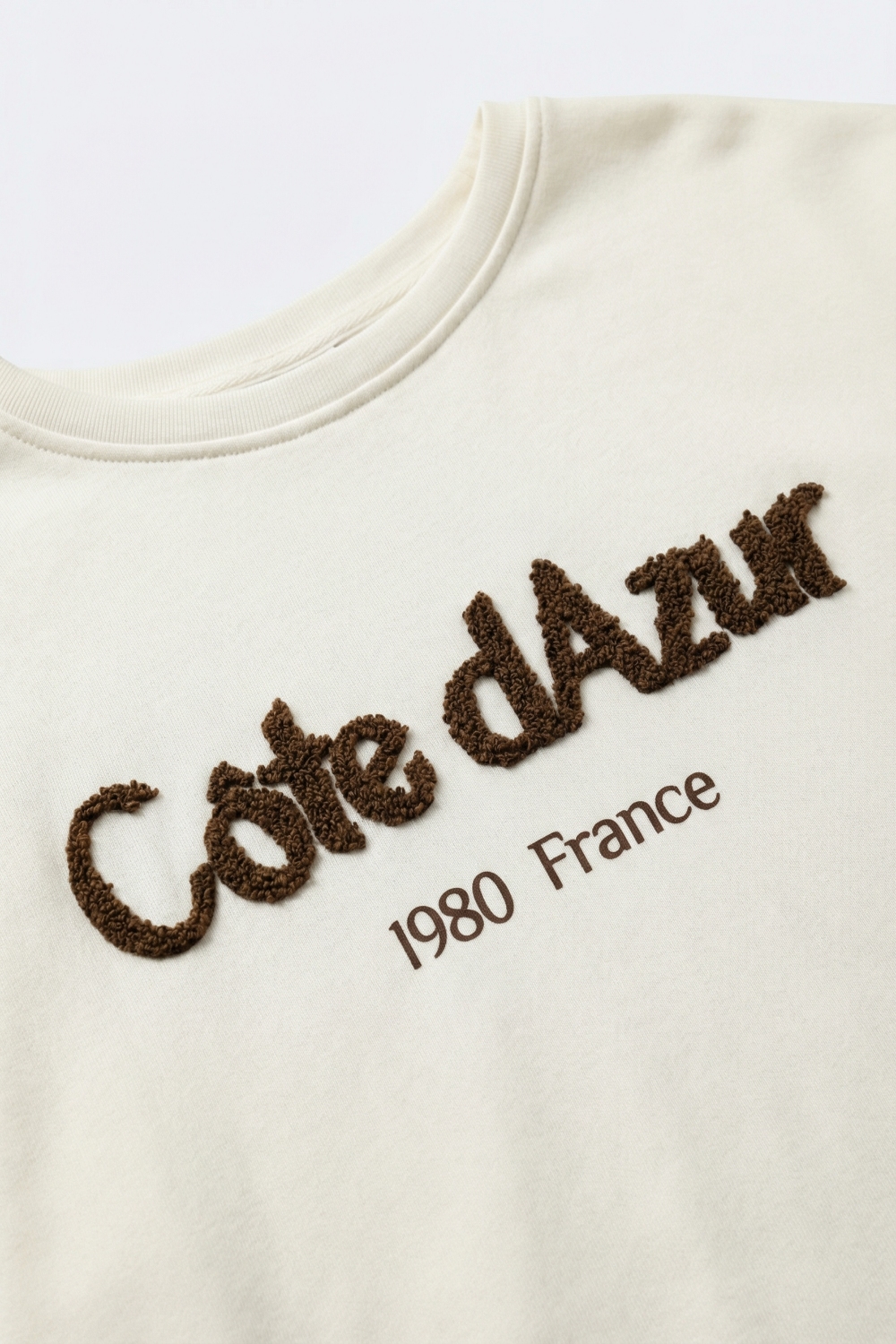 Sudadera Côte d'Azur Crema Bordada Sudadera Côte d'Azur Crema Bordada