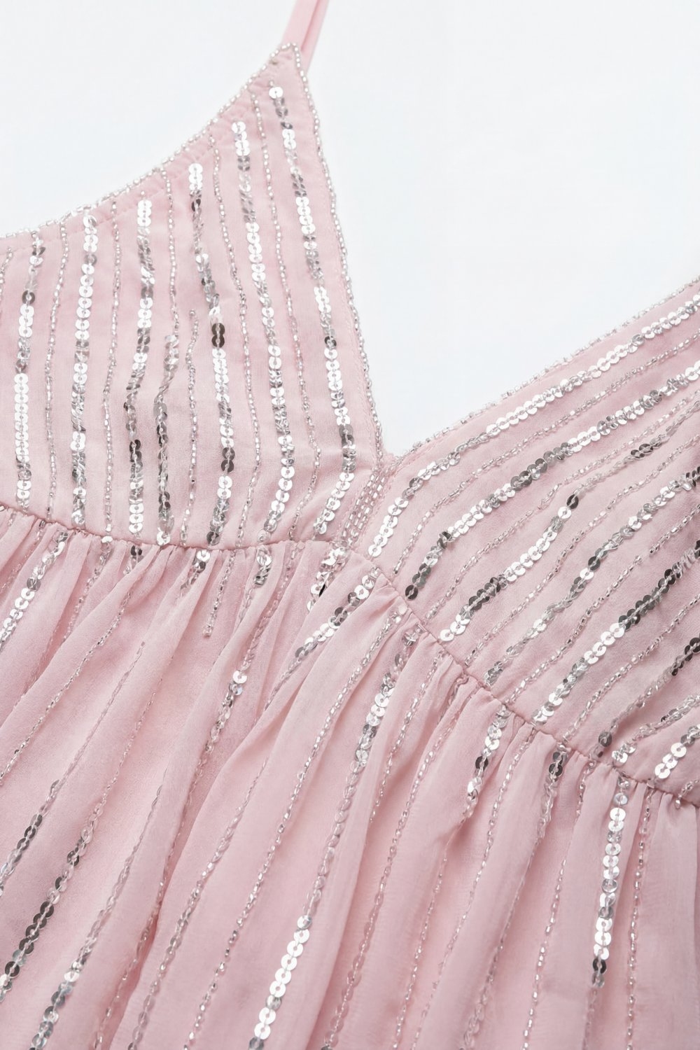 Top de fiesta rosa con lentejuelas y detalle en la cintura Top de fiesta rosa con lentejuelas y detalle en la cintura