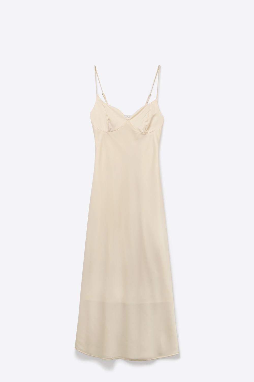 Vestido Lencero Color Crema con Tirantes Ajustables y Escote en V