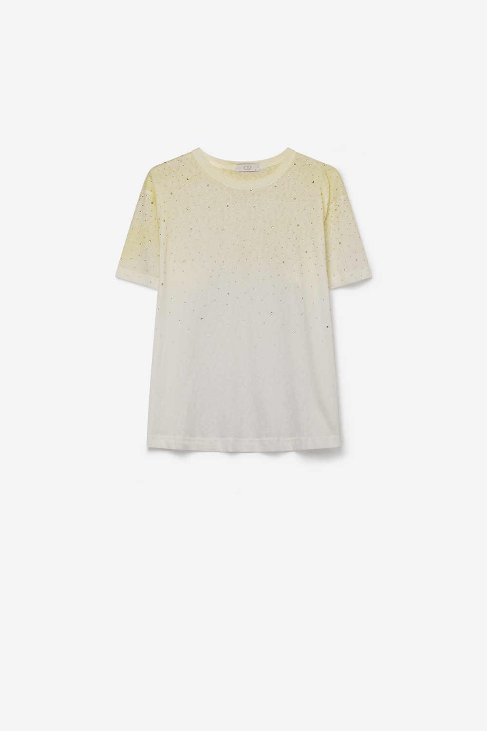 Camiseta de manga corta con degradado amarillo moteado