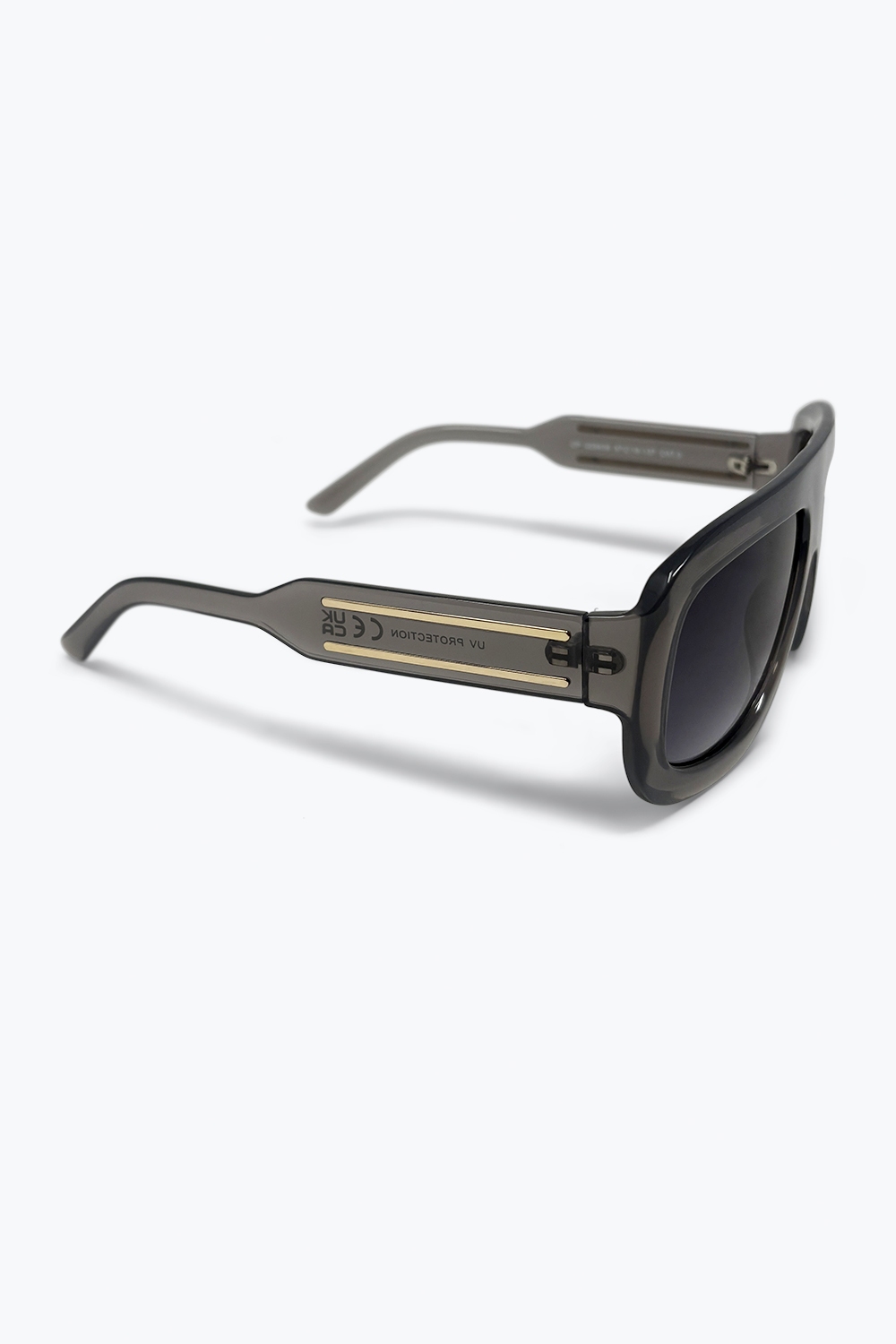 Gafas de sol de montura cuadrada oversize negra con lentes degradados