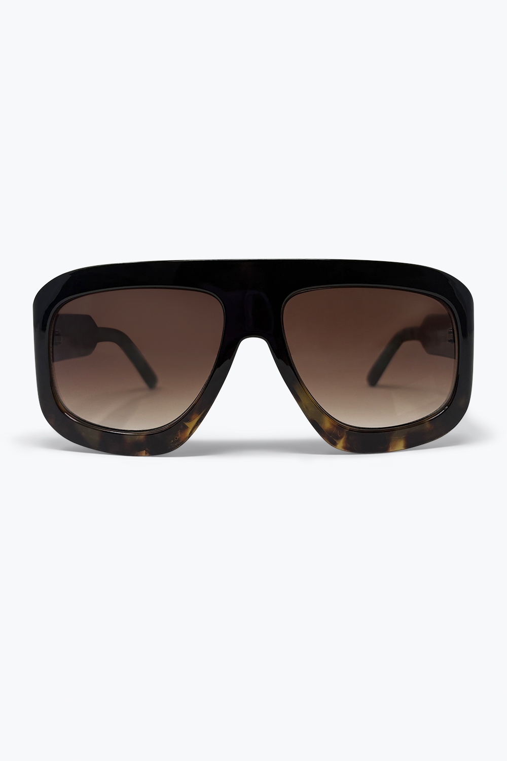 Gafas de sol con efecto de caparazón de tortuga negro y lentes degradados con montura cuadrada Gafas de sol con efecto de caparazón de tortuga negro y lentes degradados con montura cuadrada