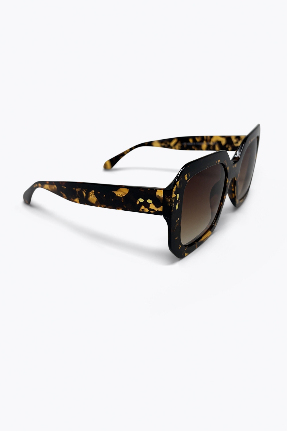 Gafas de Sol con Marco Cuadrado Oversize de Acetato Multicolor de Carey