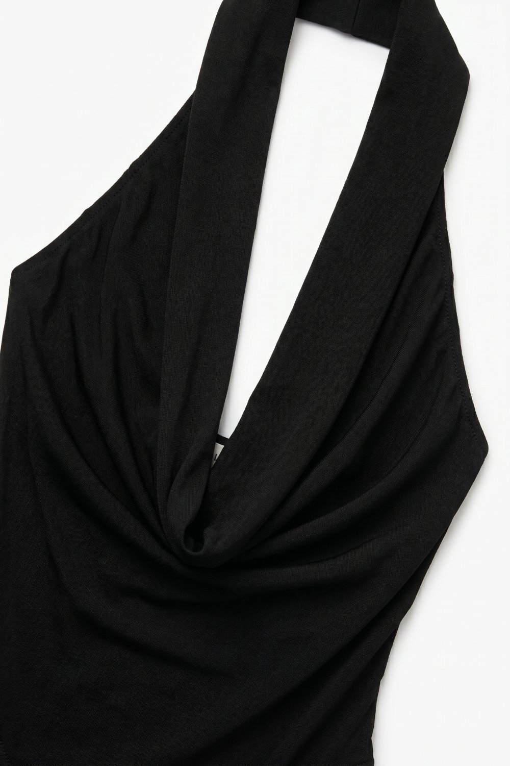 Body Negro de Jersey Ligero con Cuello Halter