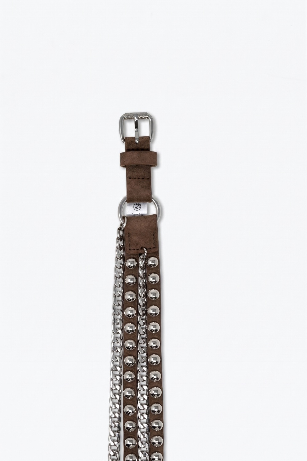 Cintur&oacute;n de Camello con Tachuelas y Cadenas Colgantes