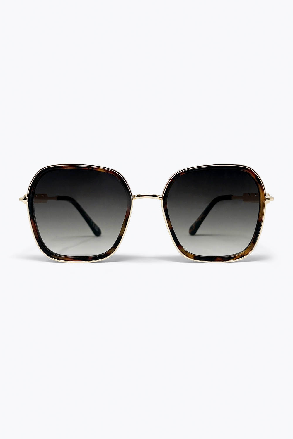 Gafas de sol con montura cuadrada oversize y lentes en degradado marr&oacute;n carey