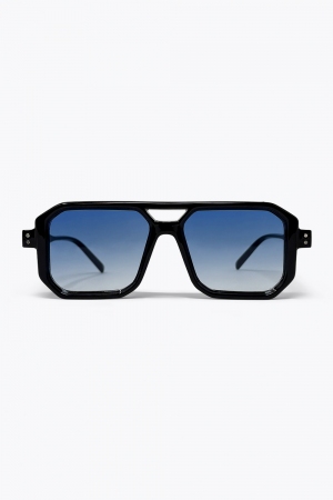 Gafas de sol con montura cuadrada oversize en negro degradado azul