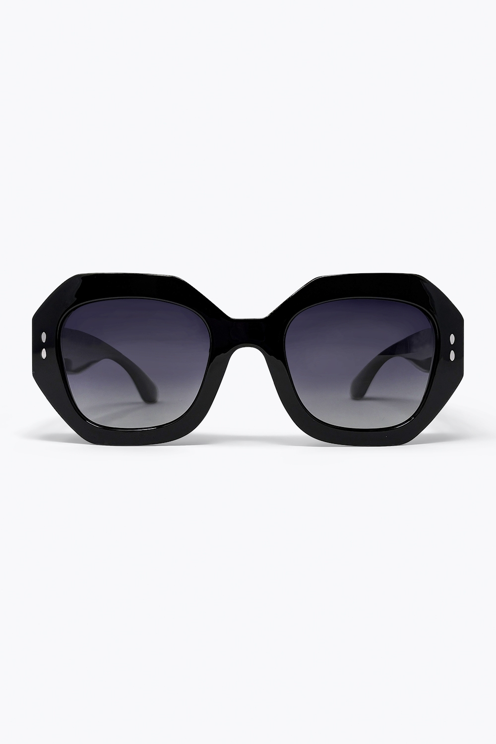 Gafas de sol con lentes degradados y marco geom&eacute;trico negro de gran tama&ntilde;o