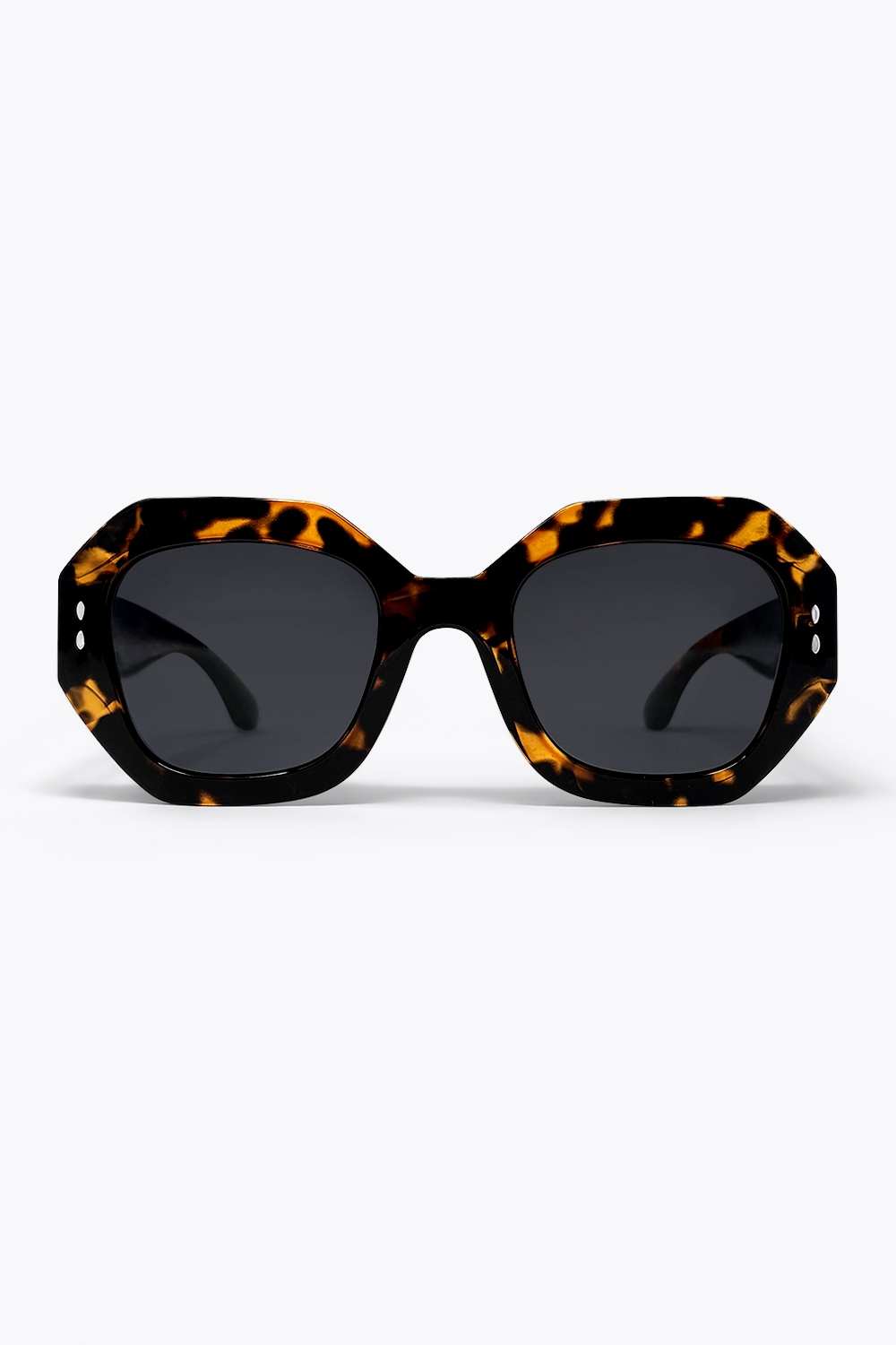 Gafas de sol oversize con montura octogonal de carey multicolor