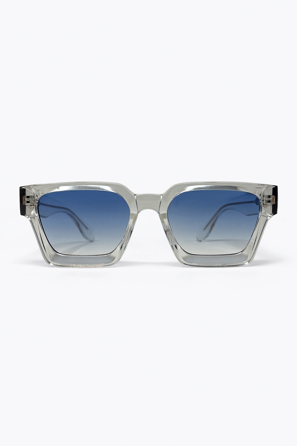 Gafas de sol con montura cuadrada transparente y lentes de degradado multicolor Gafas de sol con montura cuadrada transparente y lentes de degradado multicolor
