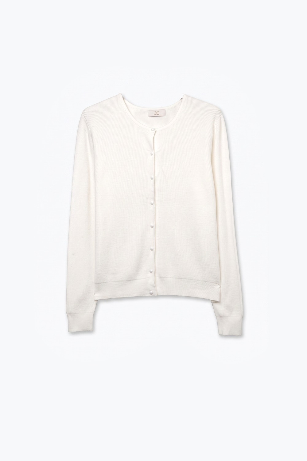 C&aacute;rdigan Beige de Punto Suave con Botones al Frente y Cuello Redondo