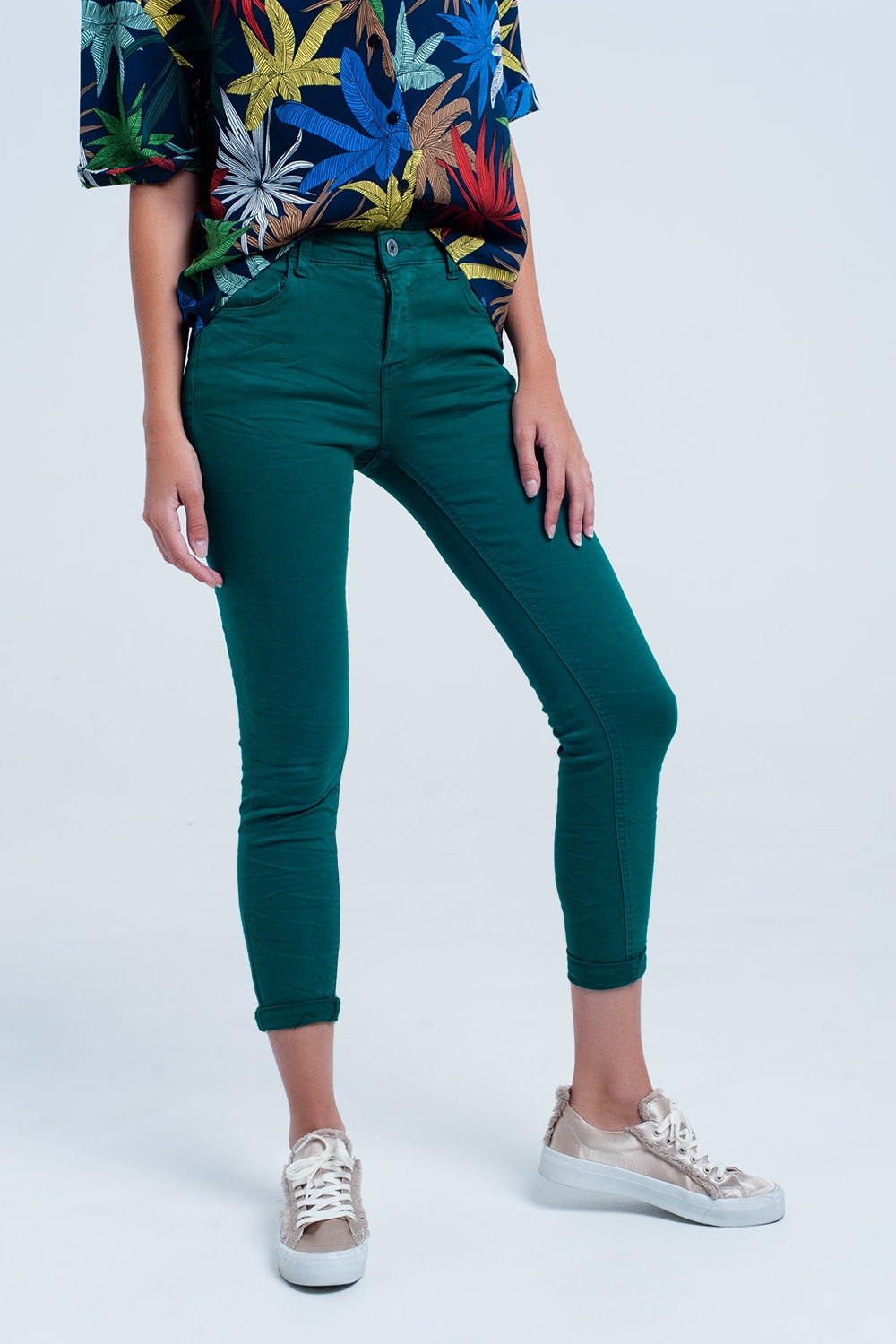 Skinny jeans elastico verde Skinny jeans elastico verde