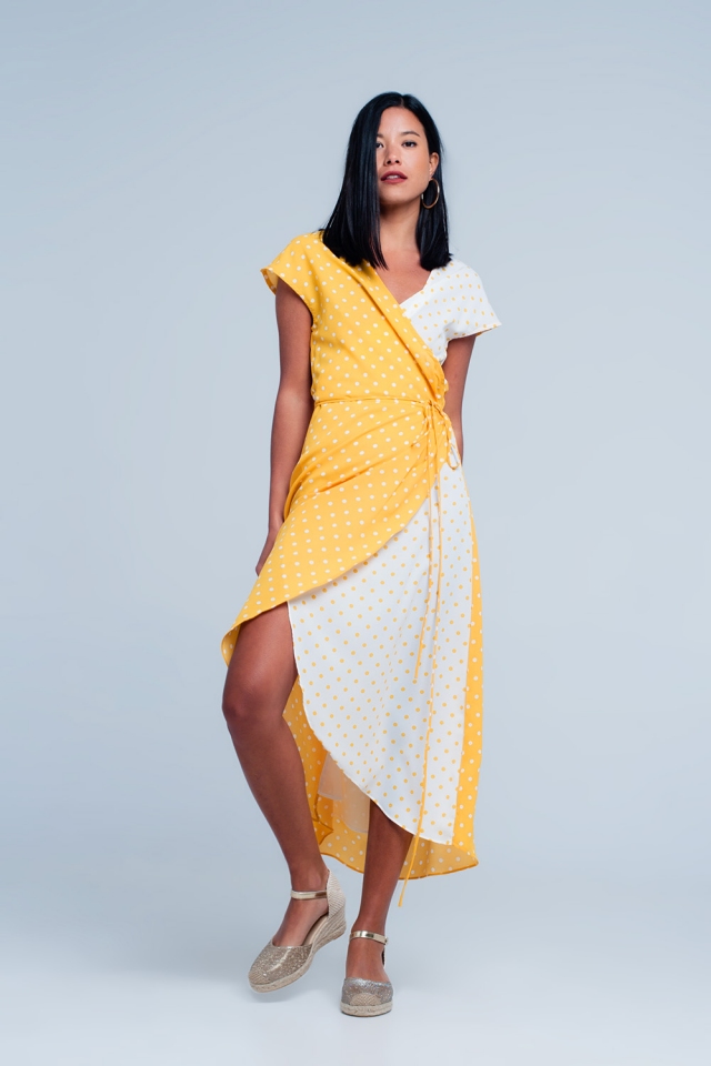 Yellow dress with polka dots