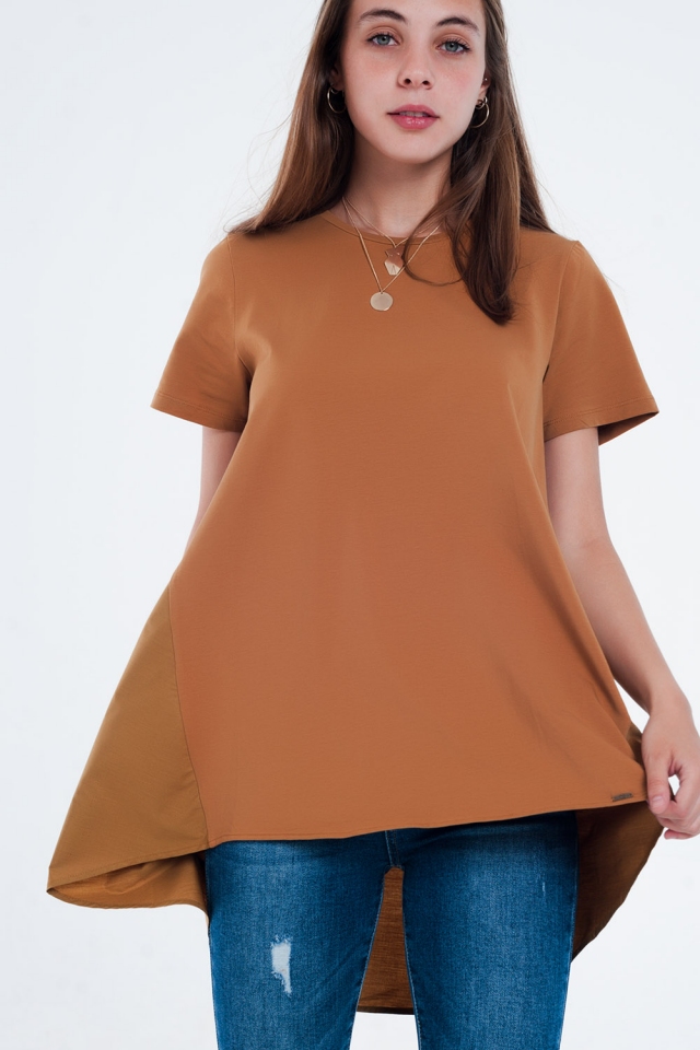 Robe t-shirt en marron