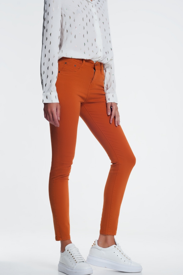 Jeans skinny arancione