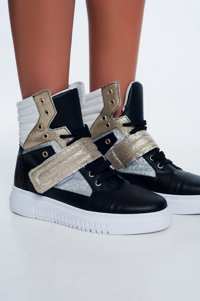 Zapatillas hi-top doradas