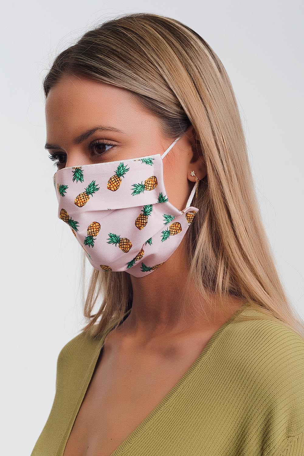 Paquete 2 Unidades Mascarilla Estampado Pi&ntilde;a