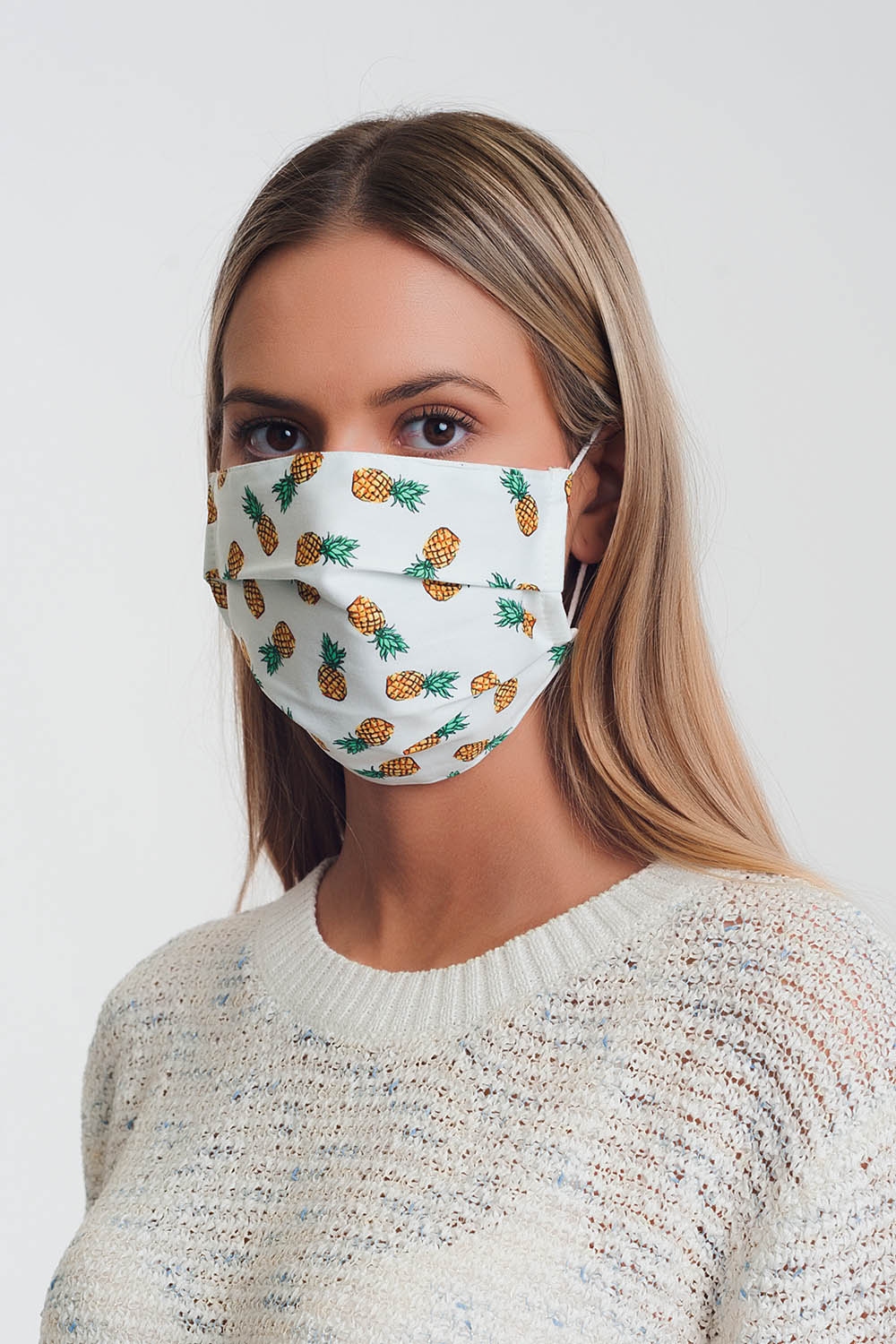 Paquete 2 Unidades Mascarilla Estampado Pi&ntilde;a