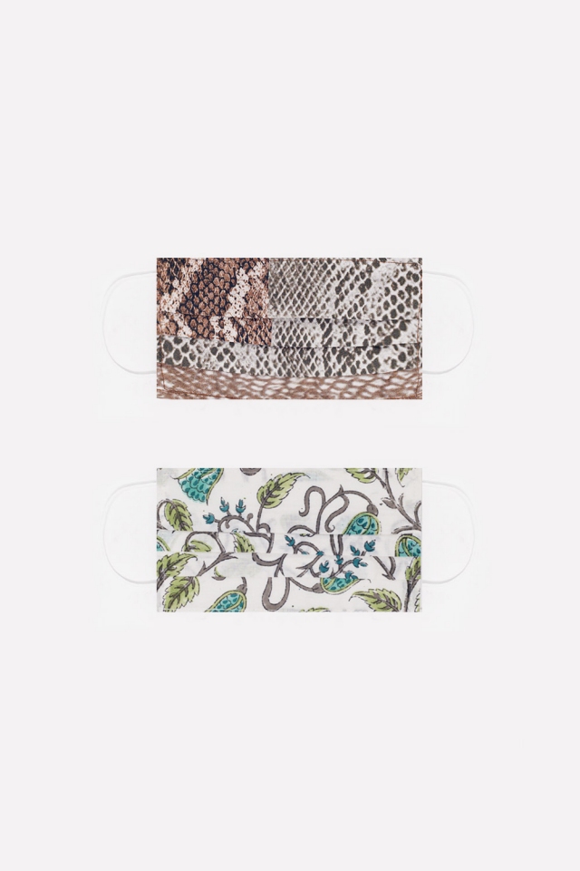 2 PACK Masque coton organique mix imprimé