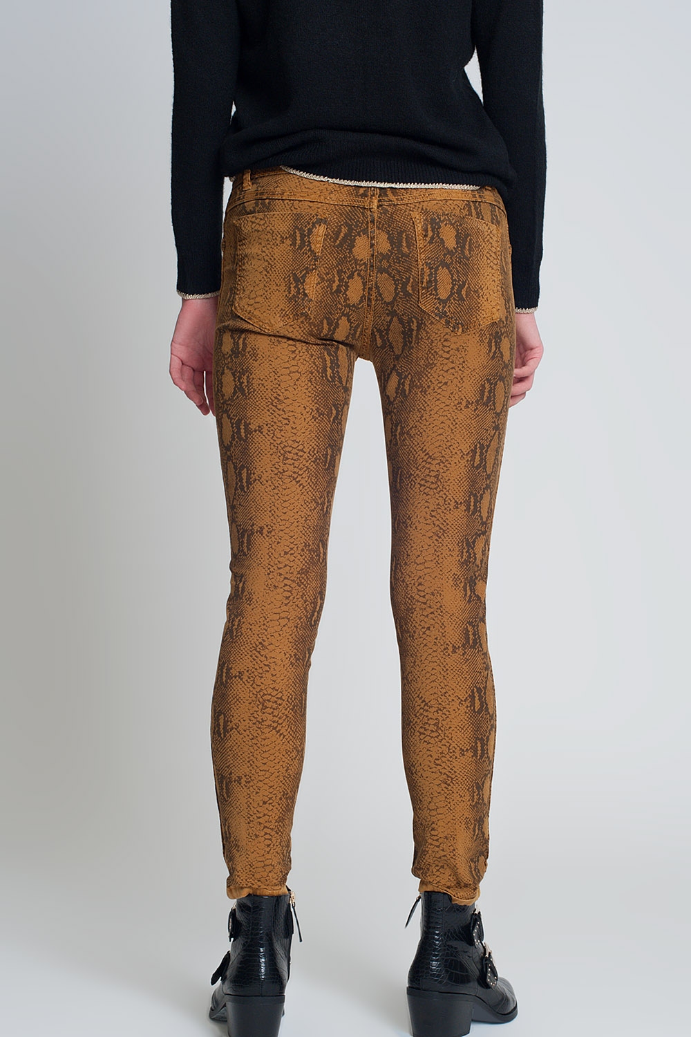Pantalon estampado serpiente reversible en Mustard Pantalon estampado serpiente reversible en Mustard