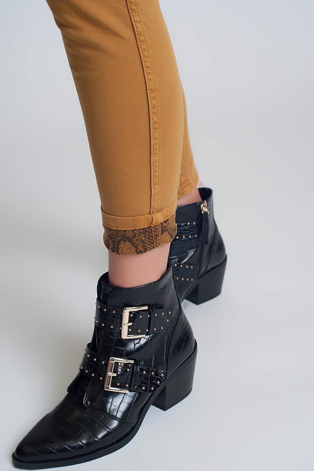 Pantalon estampado serpiente reversible en Mustard Pantalon estampado serpiente reversible en Mustard