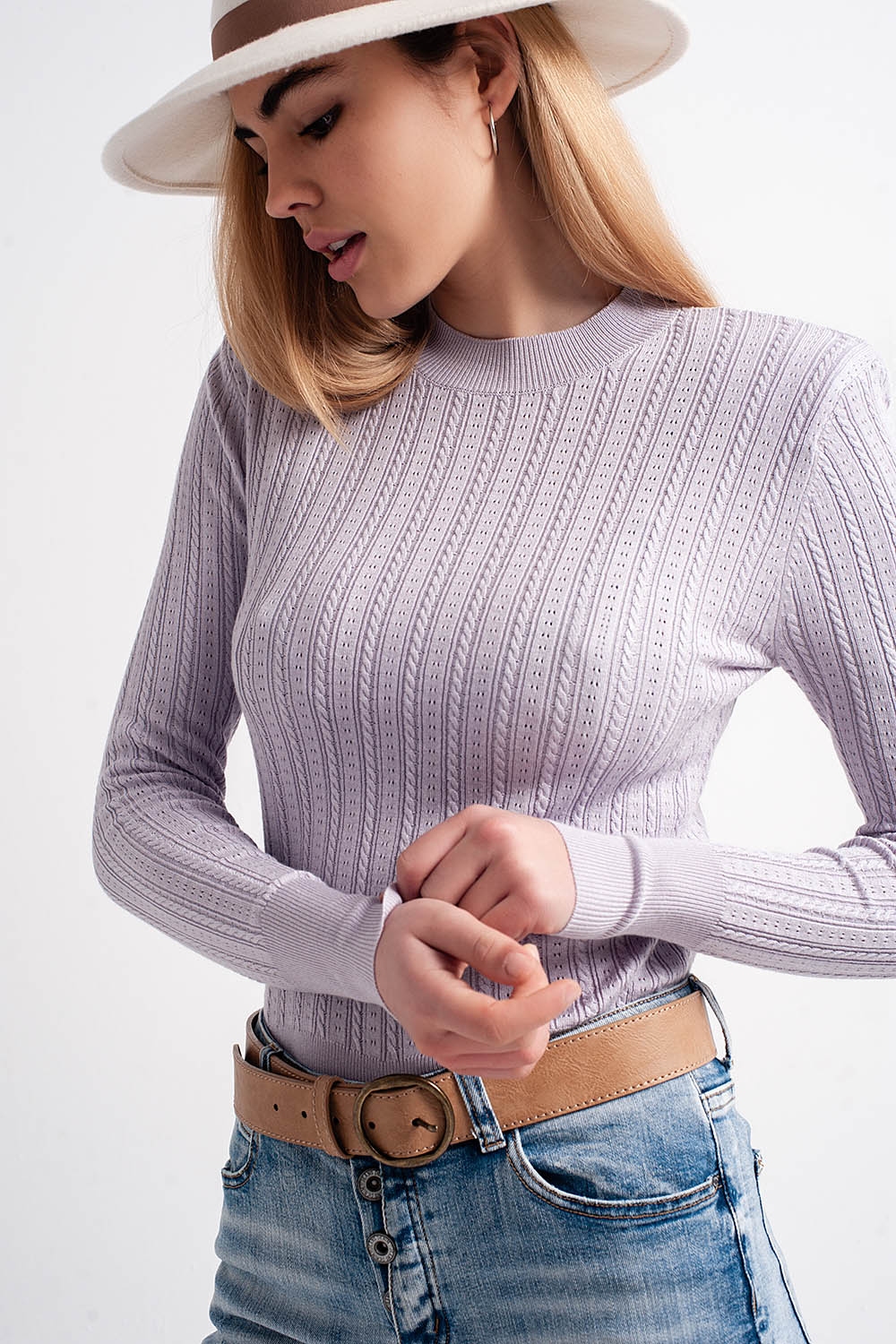 Jersey color lila con hombreras Jersey color lila con hombreras