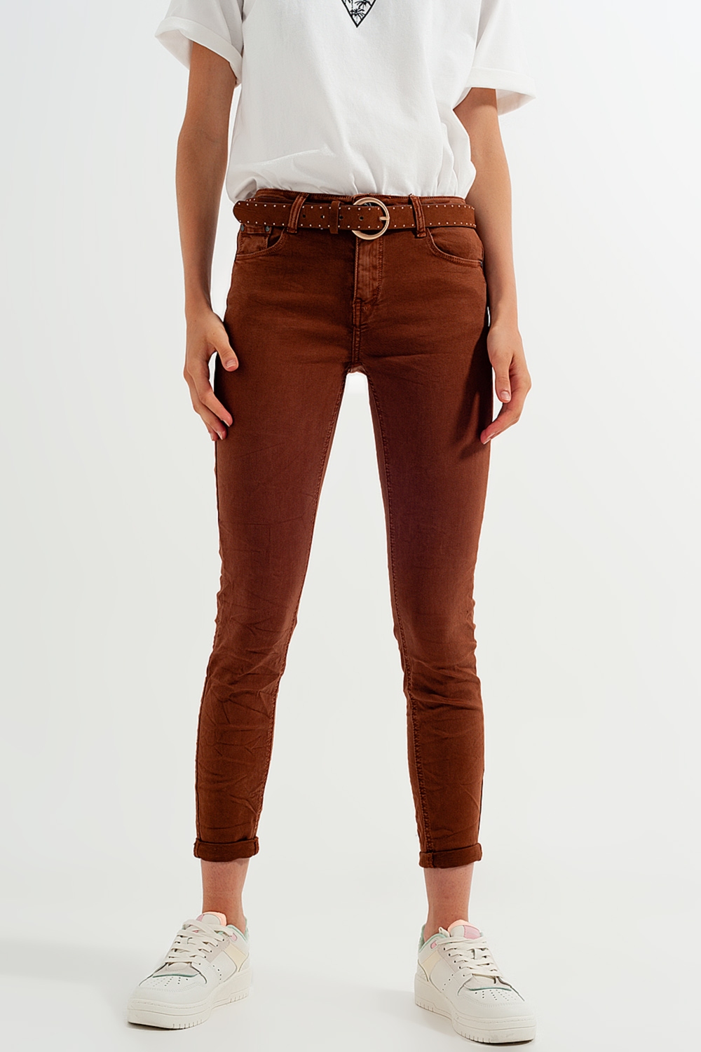 Pantalon de talle alto color camel Pantalon de talle alto color camel
